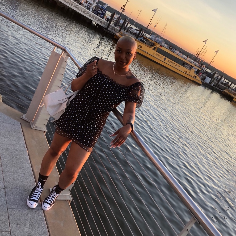 Polka dot mini dress
